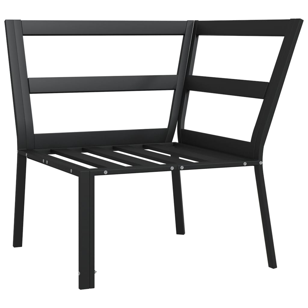 vidaXL Tuinstoel met grijze kussens 76x76x79 cm staal
