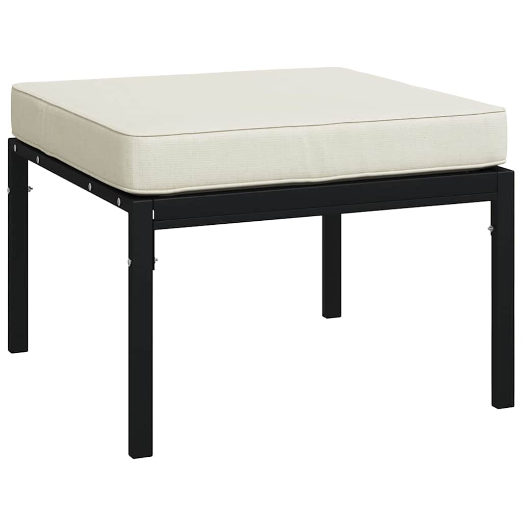 vidaXL Tuinvoetenbanken met grijze kussens 2 st 60x60x35 cm staal