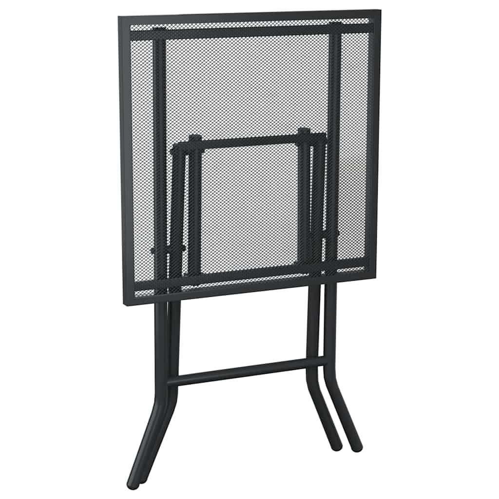 vidaXL Folding Garden Table 50x50x72 cm Mesh Steel Anthracite