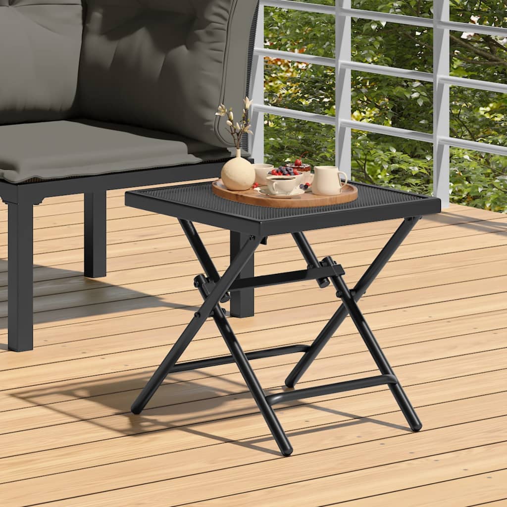 vidaXL Folding Garden Table 50x50x72 cm Mesh Steel Anthracite