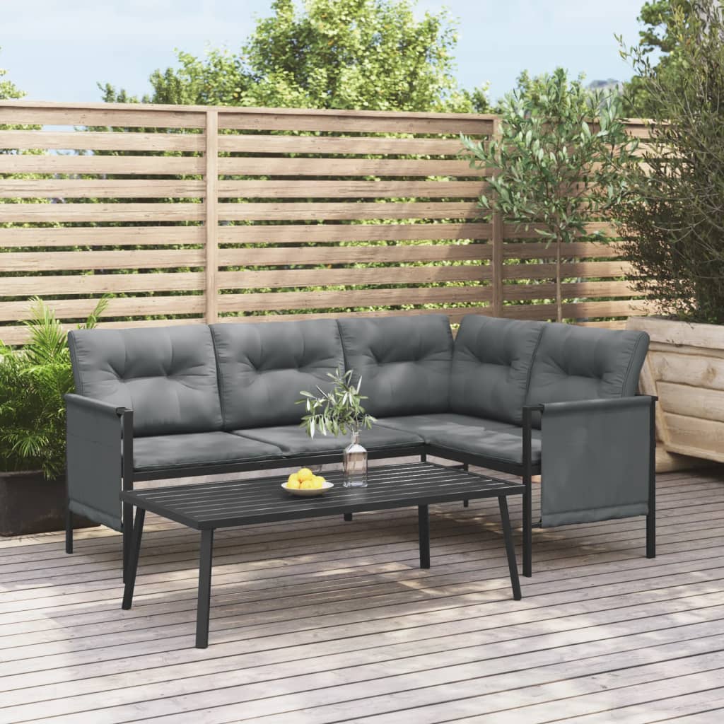 vidaXL 2-delige Loungeset staal antracietkleurig