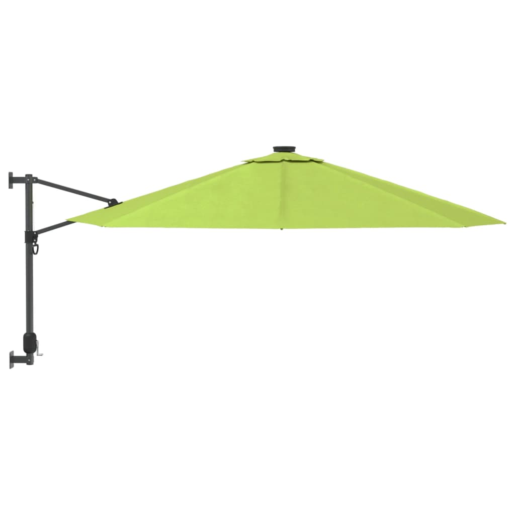 vidaXL Wandparasol met LEDs 290 cm zeeblauw