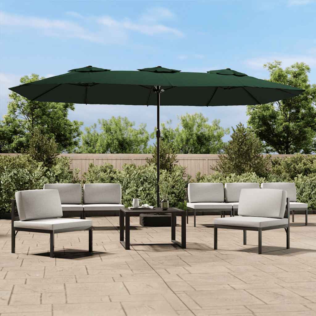 vidaXL Parasol dubbel 449x265 cm zandwit