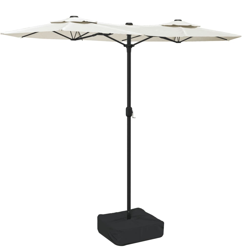vidaXL Parasol double roof 316x145 cm sand white