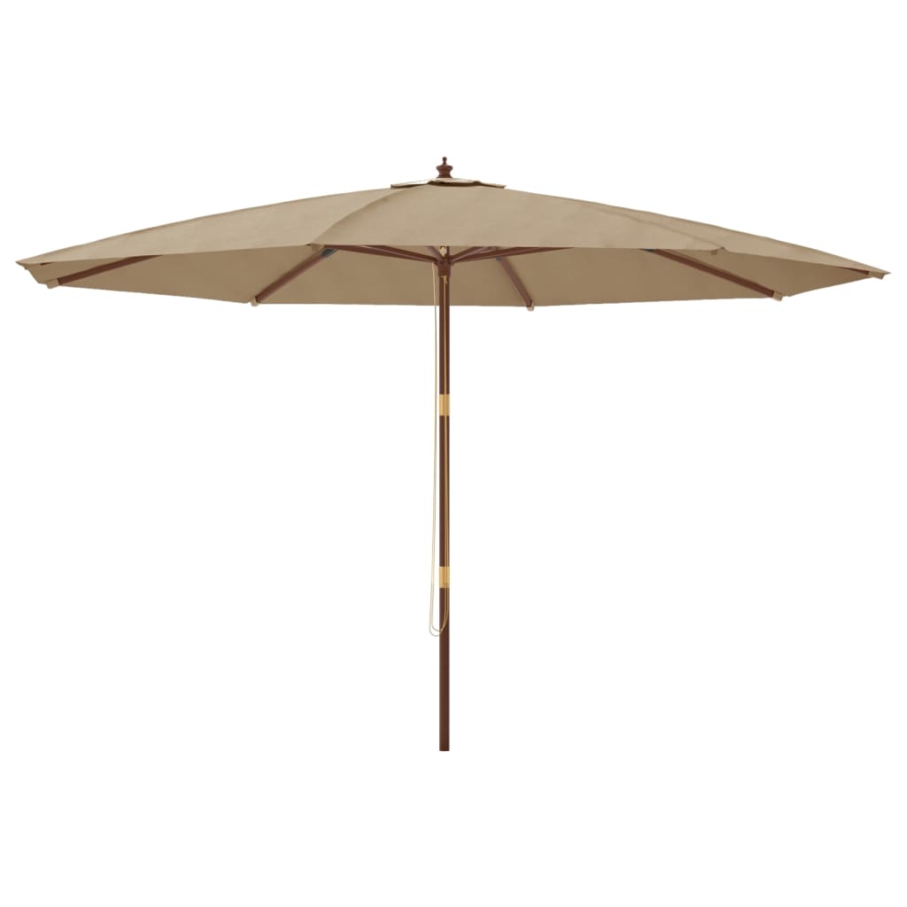 vidaXL Parasol met houten paal 400x273 cm zandkleurig