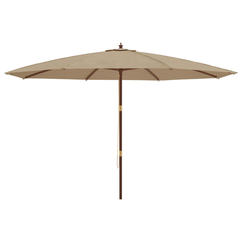 vidaXL Parasol met houten paal 400x273 cm zandkleurig