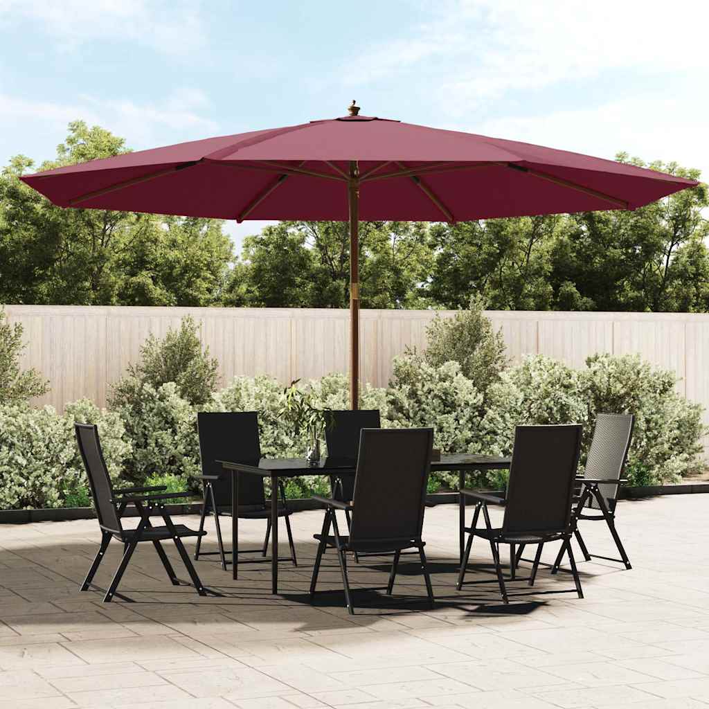 vidaXL Parasol met houten paal 400x273 cm zandkleurig