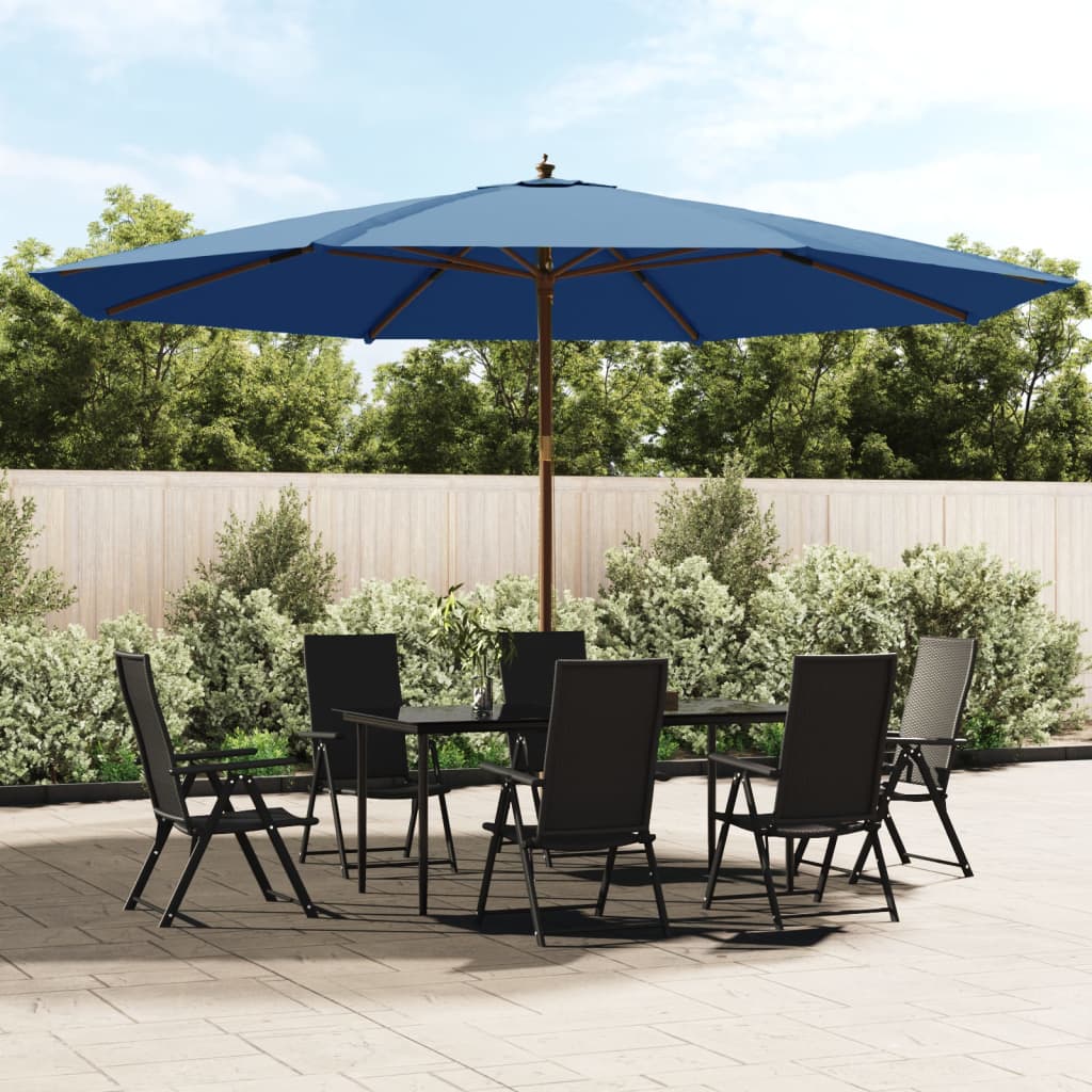vidaXL Parasol met houten paal 400x273 cm zandkleurig