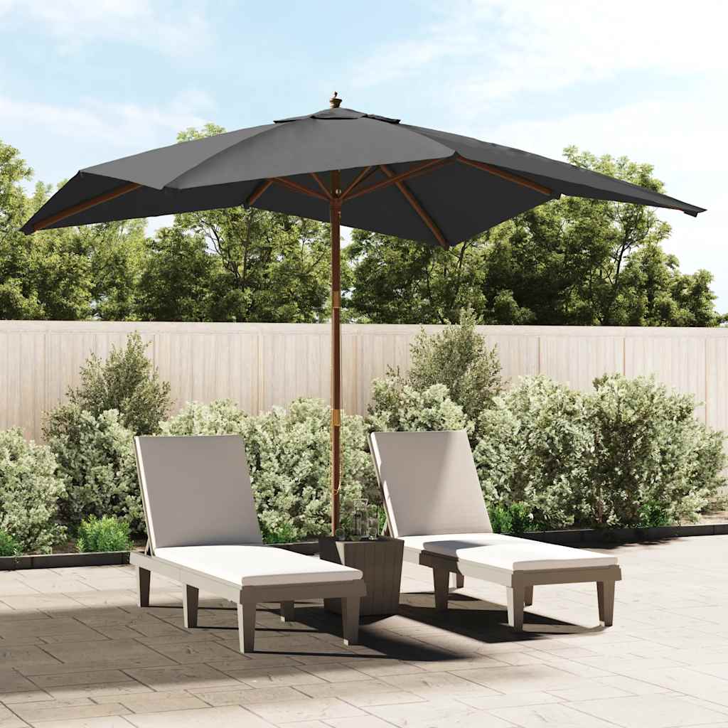 vidaXL Parasol with Wooden Pole 300x300x273 cm Sand