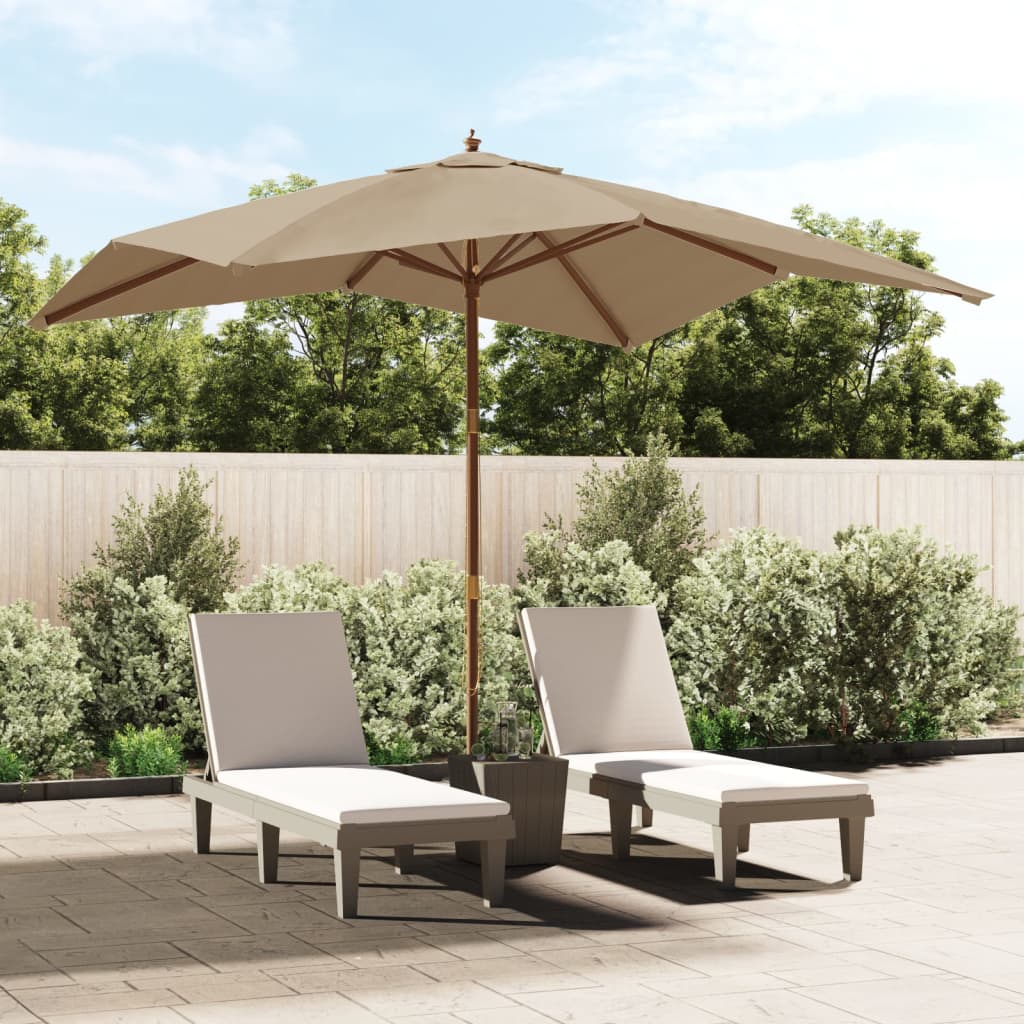 vidaXL Parasol with Wooden Pole 300x300x273 cm Sand