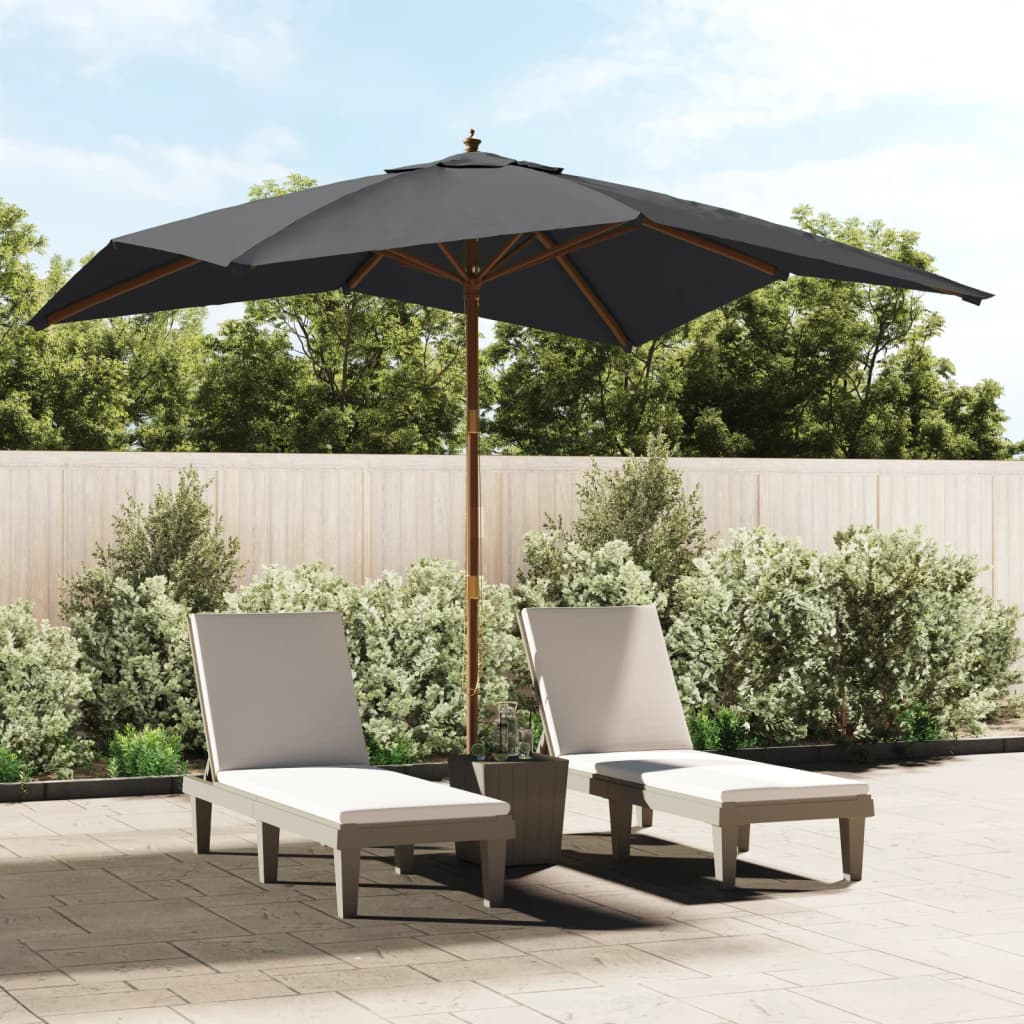 vidaXL Parasol with Wooden Pole 300x300x273 cm Sand