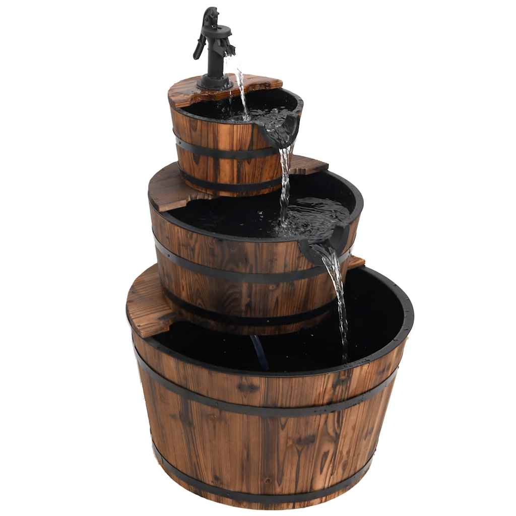 vidaXL Waterfontein met pomp 60x60x94 cm massief vurenhout