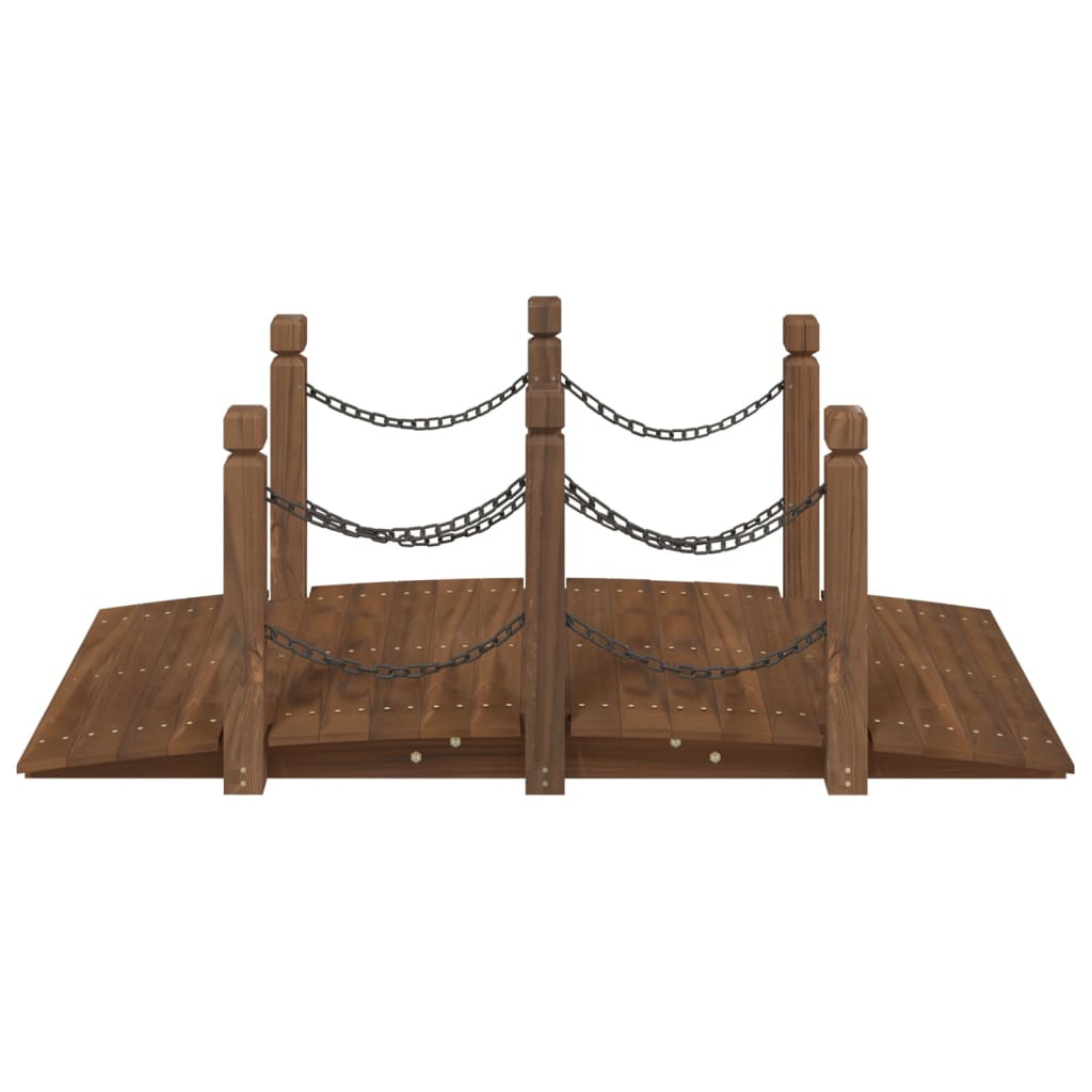 vidaXL Tuinbrug met leuningen 150x67x56 cm massief vurenhout