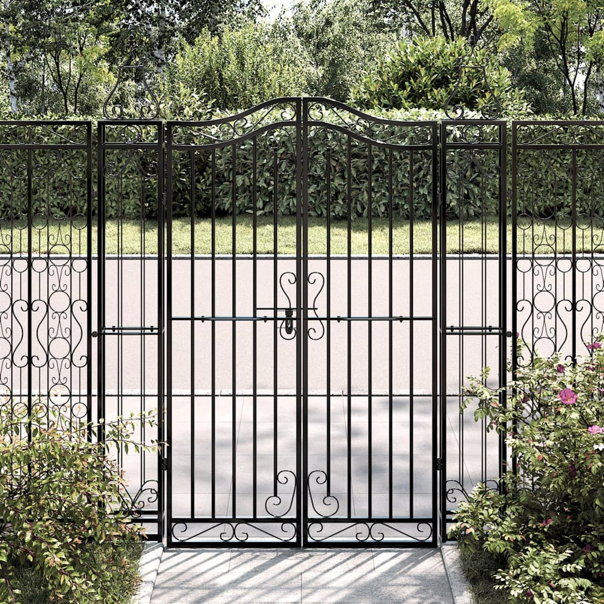vidaXL Gate 121x8x100 cm wrought iron black