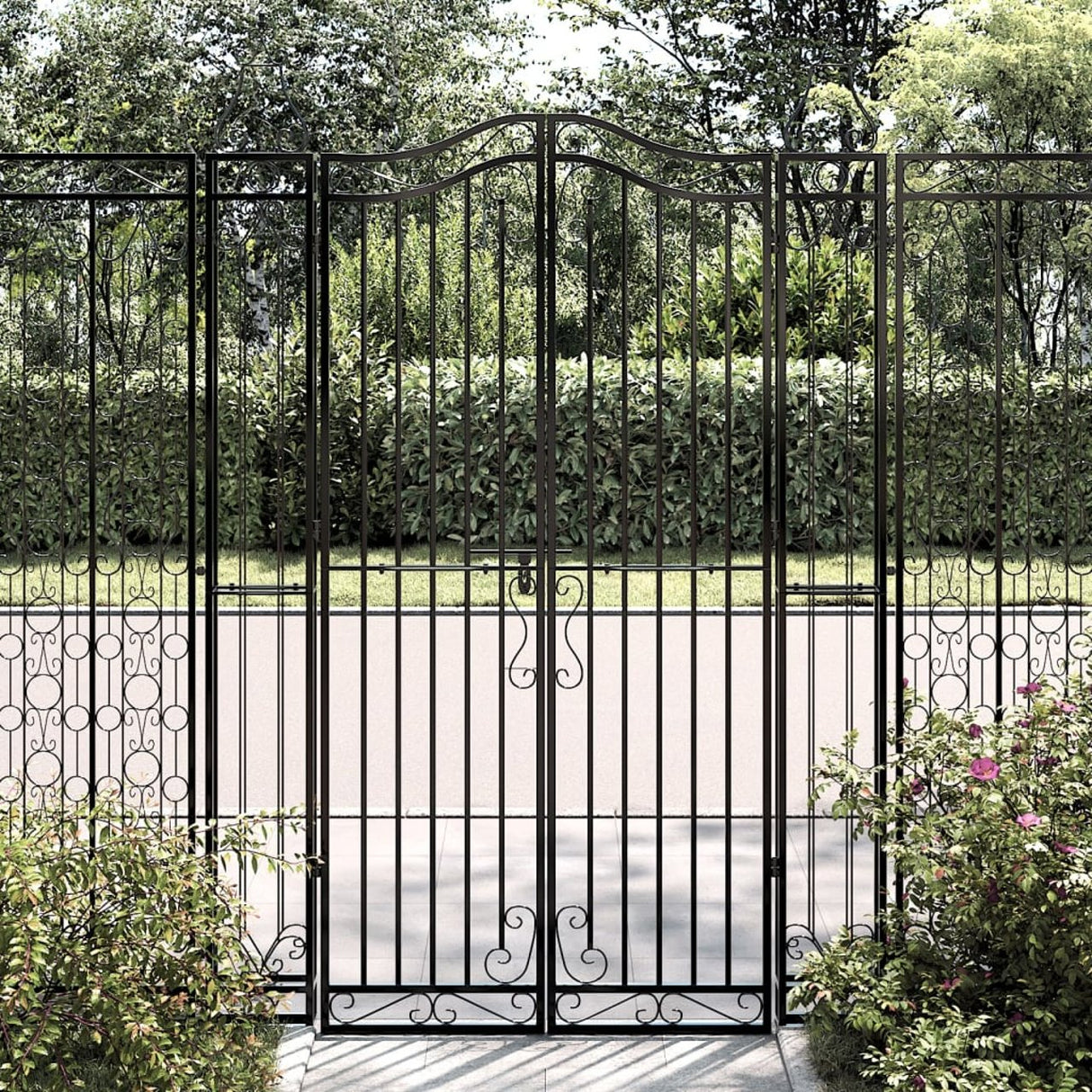 vidaXL Gate 121x8x100 cm wrought iron black