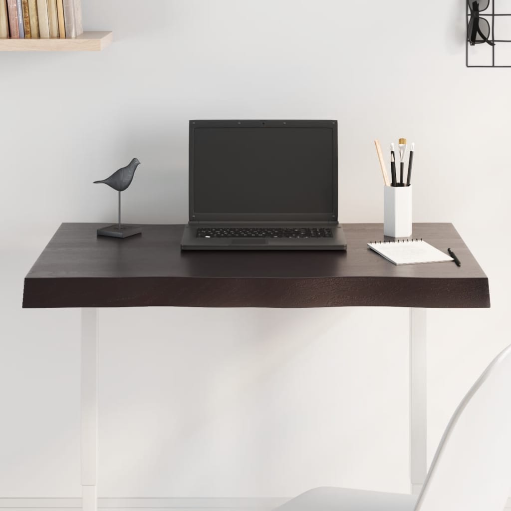 vidaXL Table Top Live Edge 40x40x2 cm Solid Oakwood