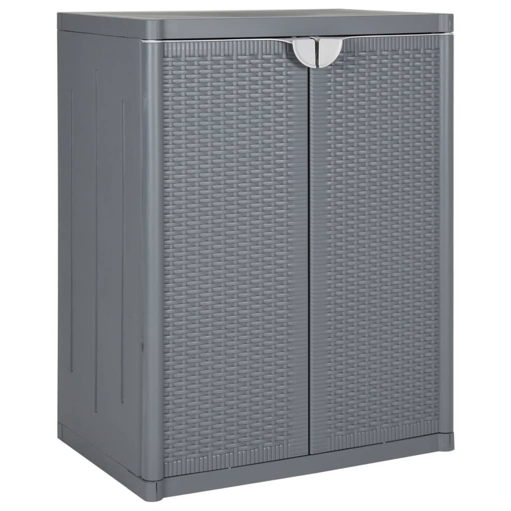 vidaXL Garden Storage Cabinet 65x45x88 cm polypropylene rattan black
