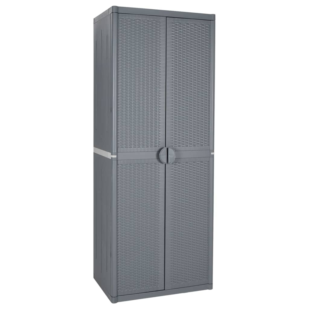 vidaXL Garden Storage Cabinet 65x45x88 cm polypropylene rattan black
