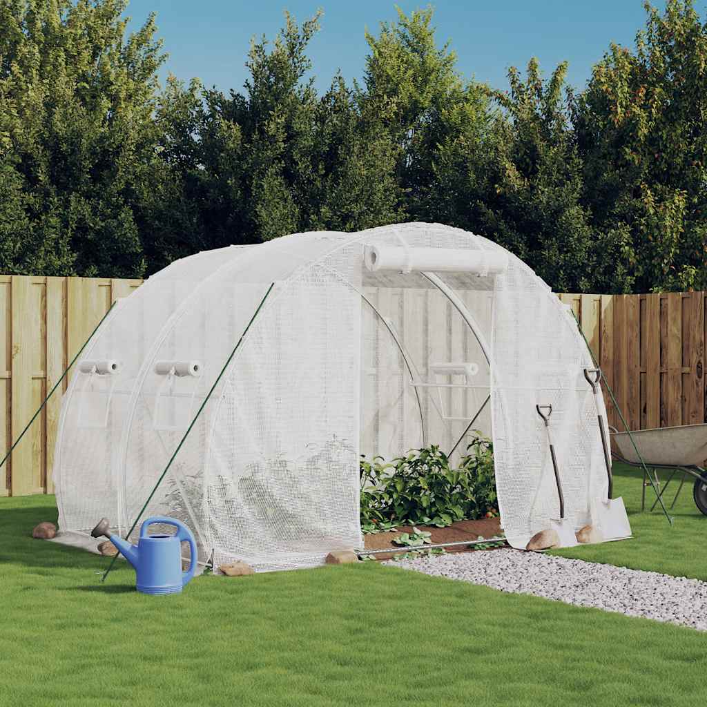 vidaXL Tuinkas met stalen frame 12 m² 4x3x2 m groen
