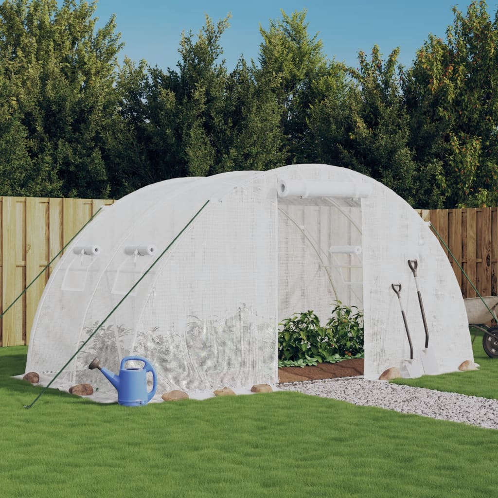 vidaXL Tuinkas met stalen frame 16 m² 4x4x2 m groen