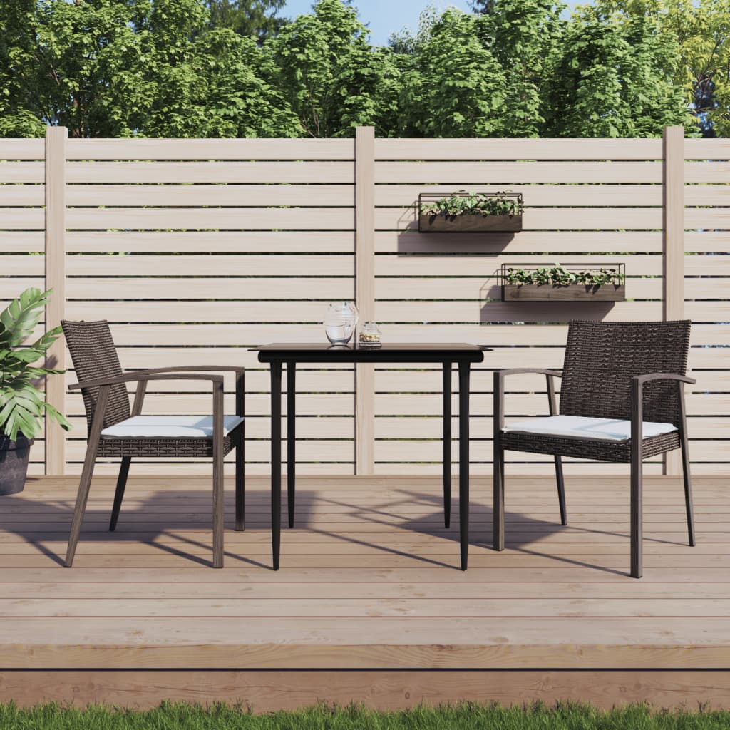 vidaXL Tuinstoelen 4 st met kussens 56,5x57x83 cm poly rattan bruin
