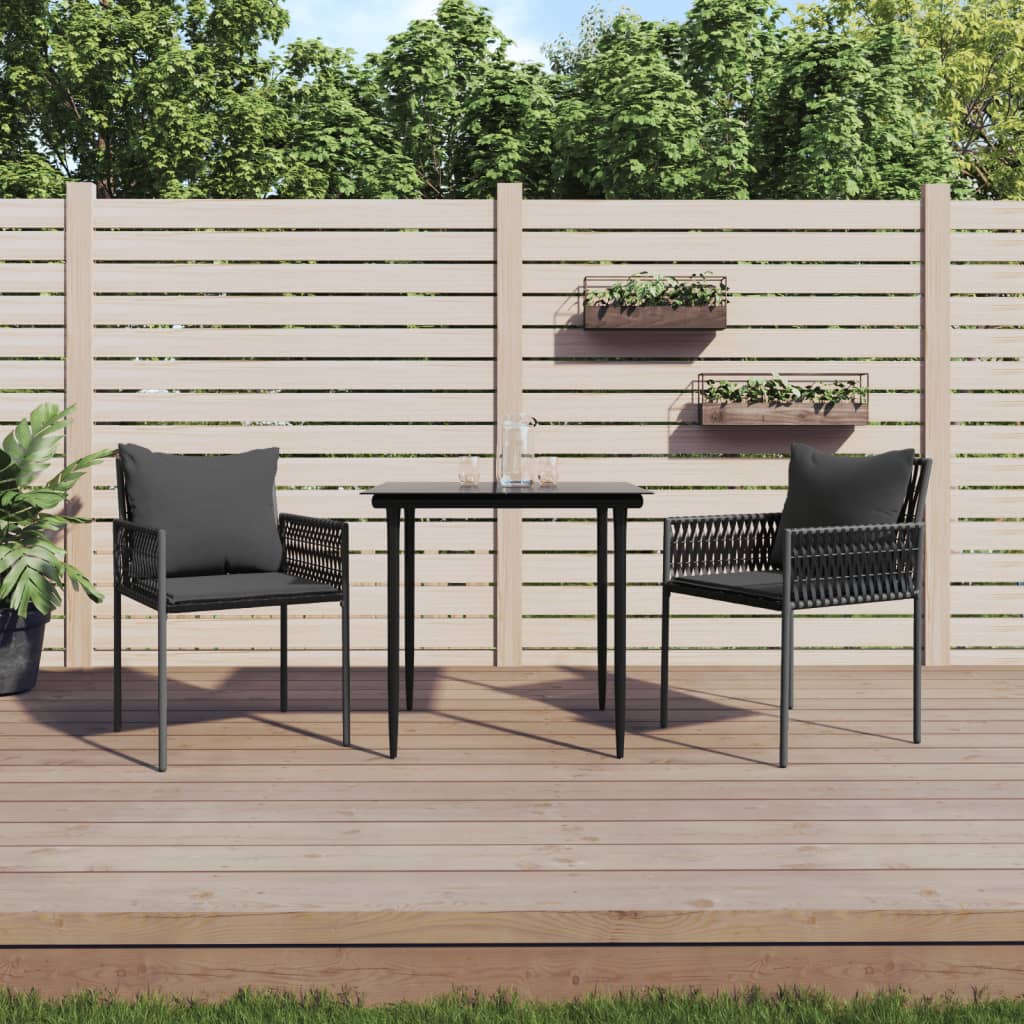 vidaXL Garden Chairs 4 pcs with cushions 54x61x83 cm poly rattan brown