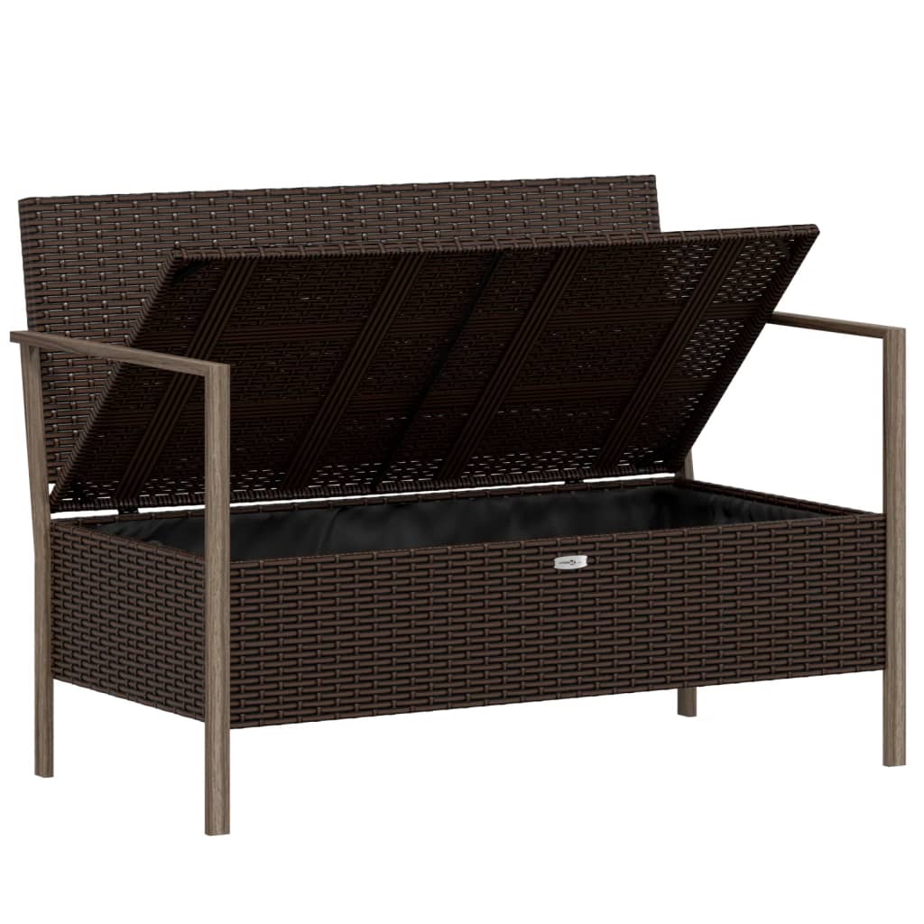 vidaXL Tuinbank 2-zits met kussens poly rattan grijs