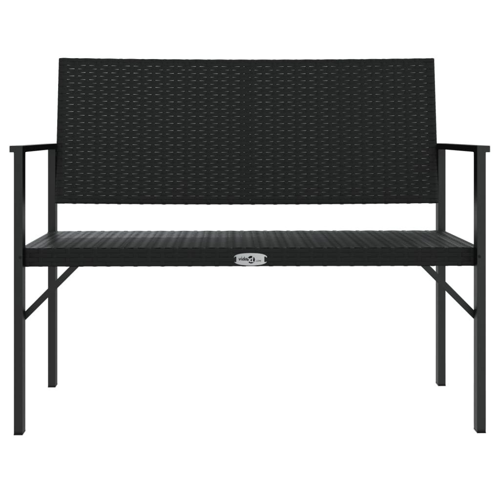 vidaXL Tuinbank 2-zits met kussen poly rattan zwart