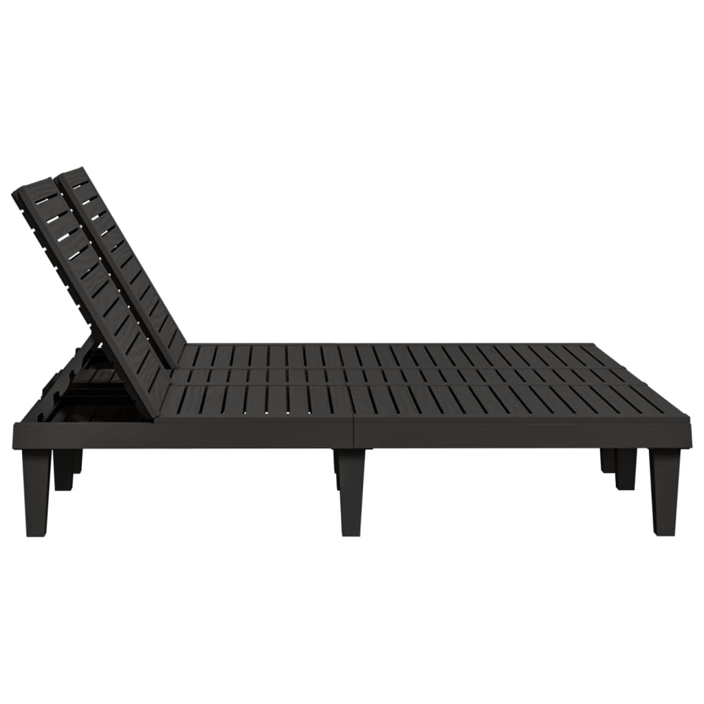 vidaXL Ligbed tweepersoons 155x138x83 cm polypropeen zwart