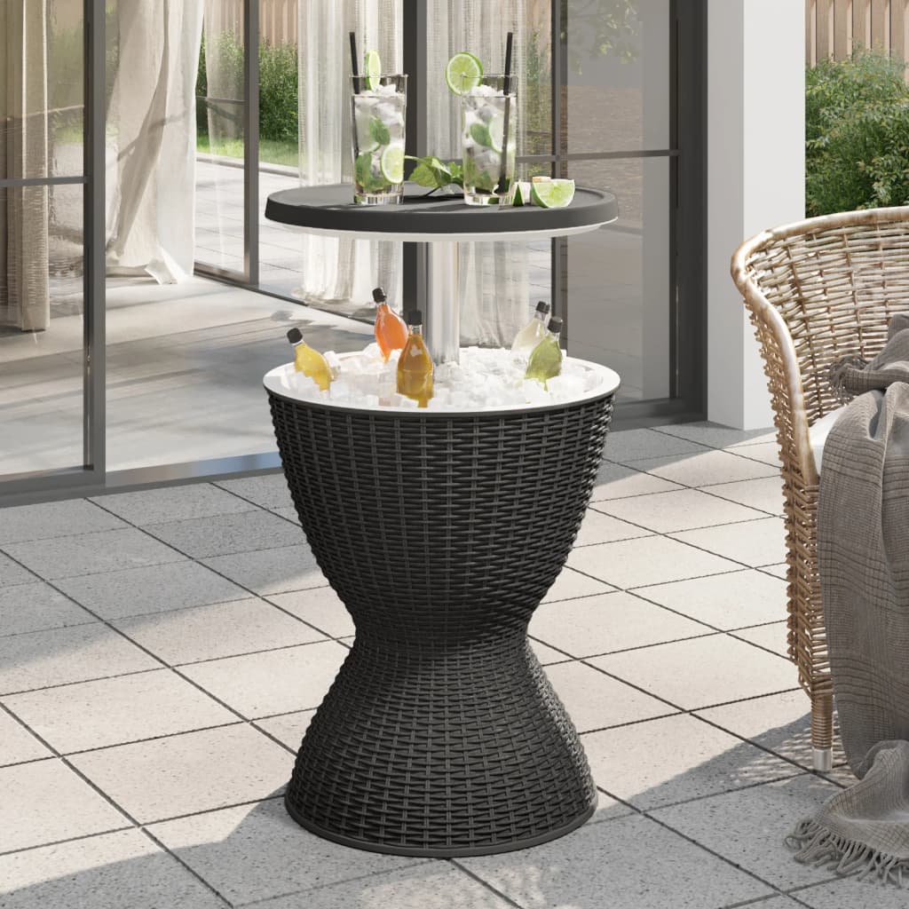 vidaXL 3-in-1 Ice Cooler Table polypropylene black
