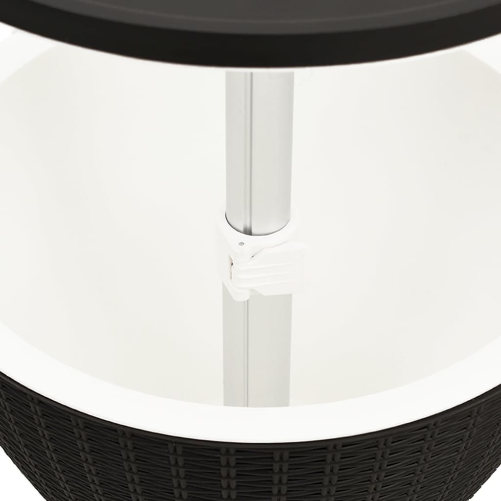 vidaXL 3-in-1 Ice Cooler Table polypropylene black