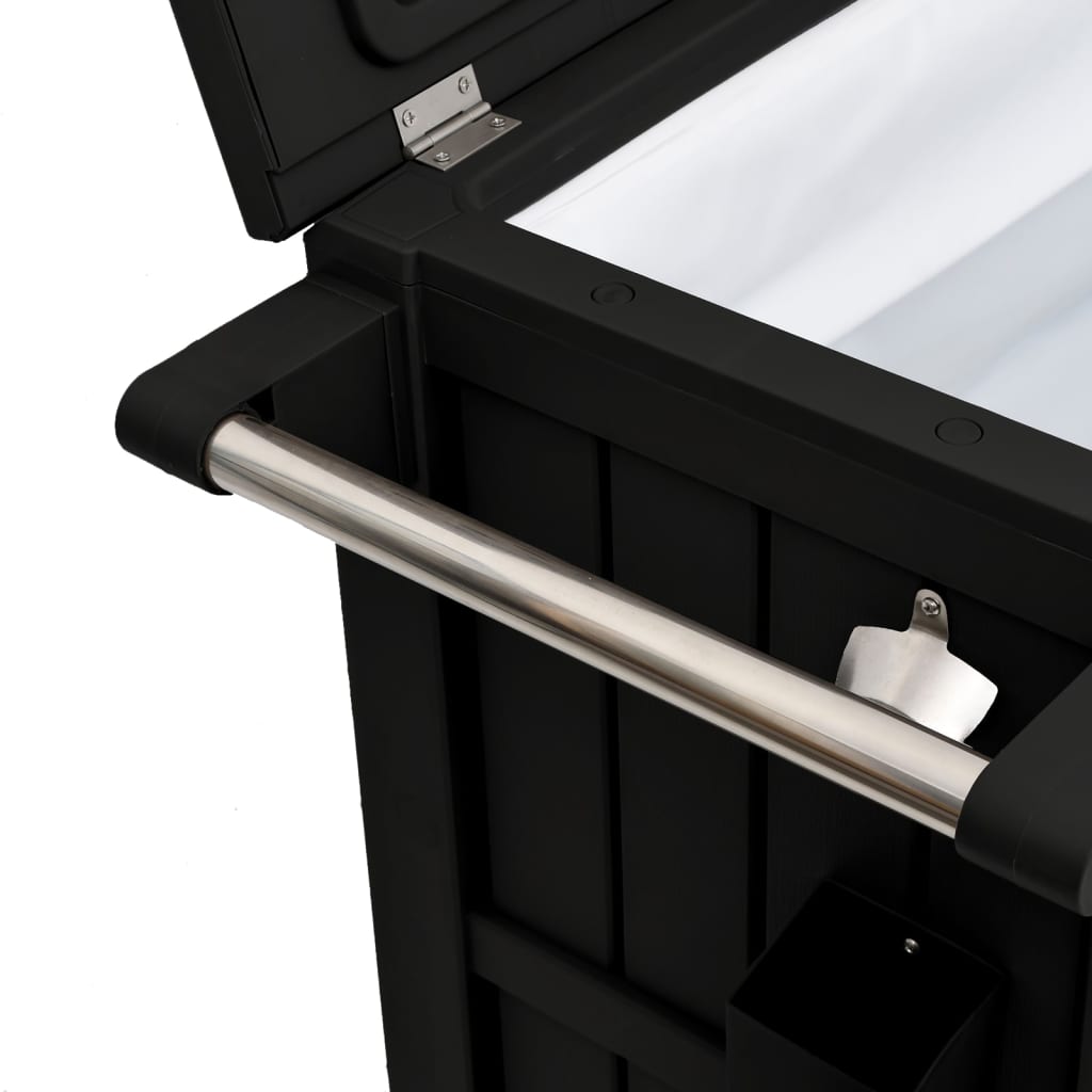 vidaXL Serveerwagen 3-in-1 polypropeen zwart