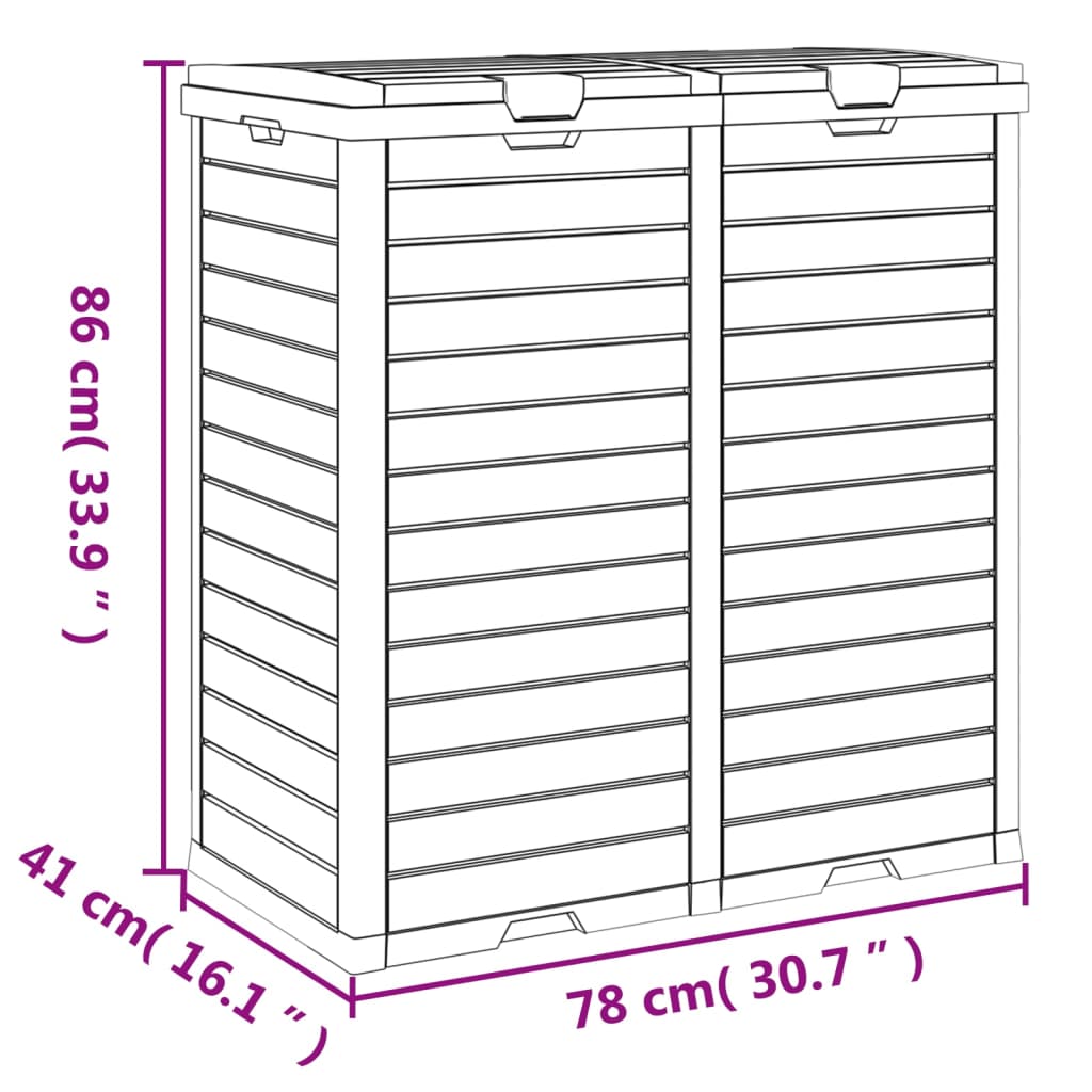 vidaXL Vuilnisbak voor tuin 78x41x86 cm polypropeen zwart