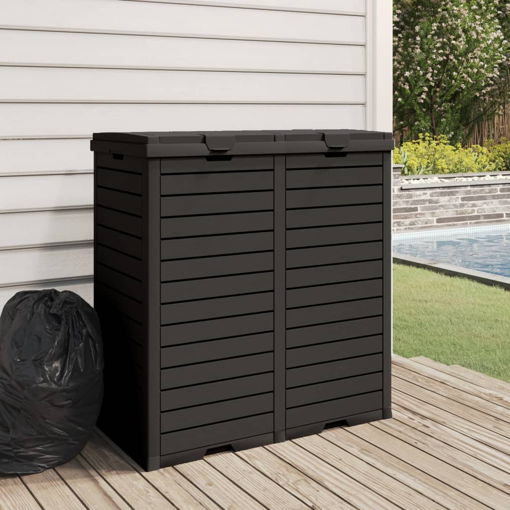 vidaXL Vuilnisbak voor tuin 78x41x86 cm polypropeen zwart
