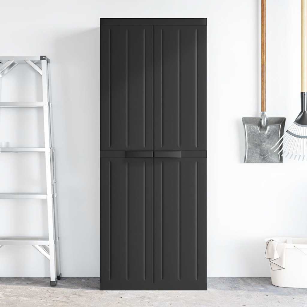vidaXL Tuinkast 65x37x85 cm polypropeen grijs en zwart