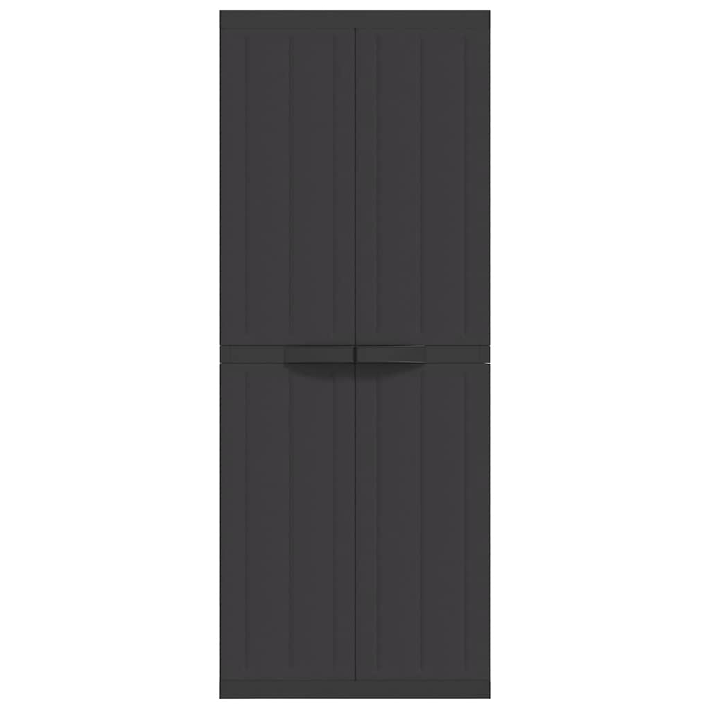 vidaXL Tuinkast 65x37x85 cm polypropeen grijs en zwart