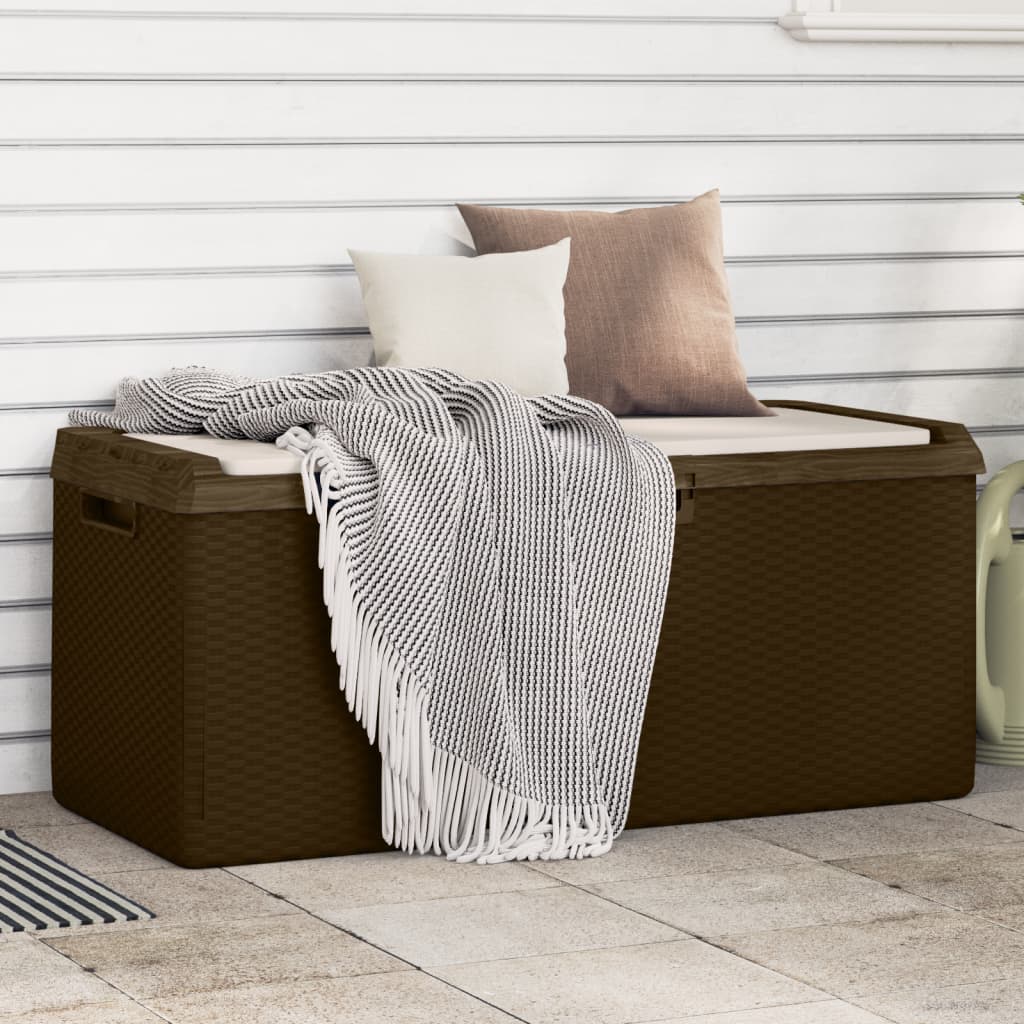 vidaXL Tuinbox met zitkussen 350 L polypropeen antracietkleurig