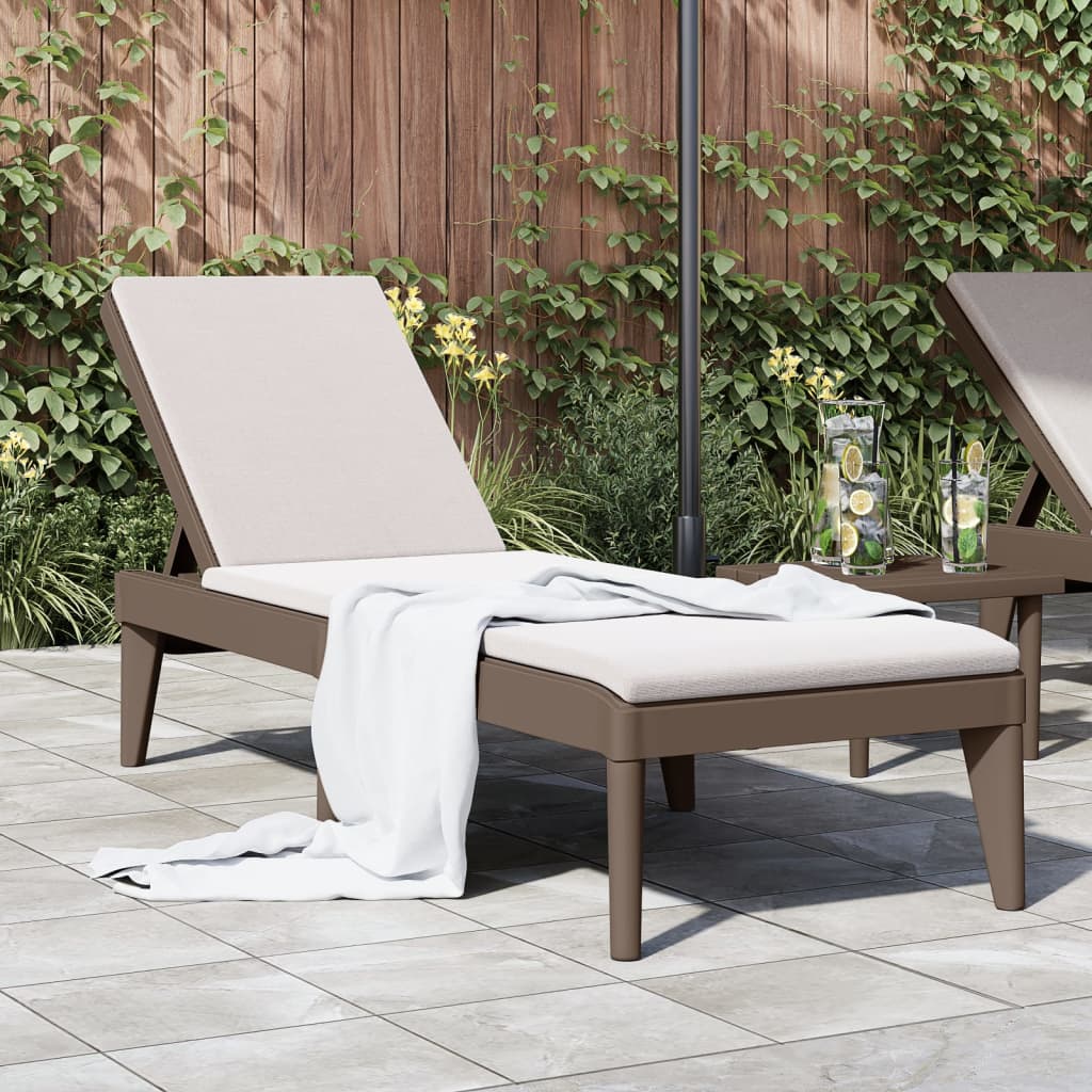 vidaXL Sun Lounger 186x60x29 cm Polypropylene White