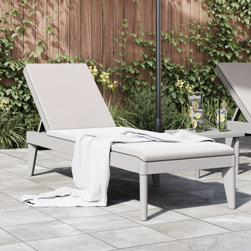 vidaXL Sun Lounger 186x60x29 cm Polypropylene White