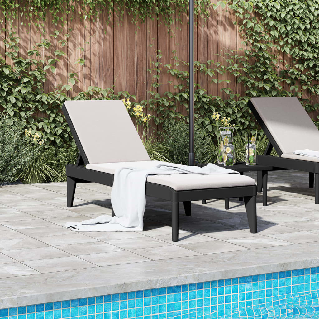 vidaXL Sun Lounger 186x60x29 cm Polypropylene White