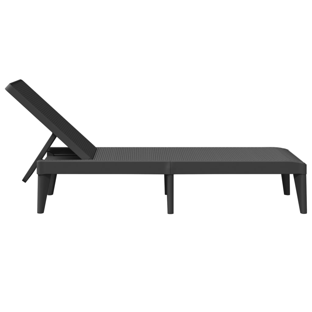 vidaXL Sun Lounger 186x60x29 cm Polypropylene White