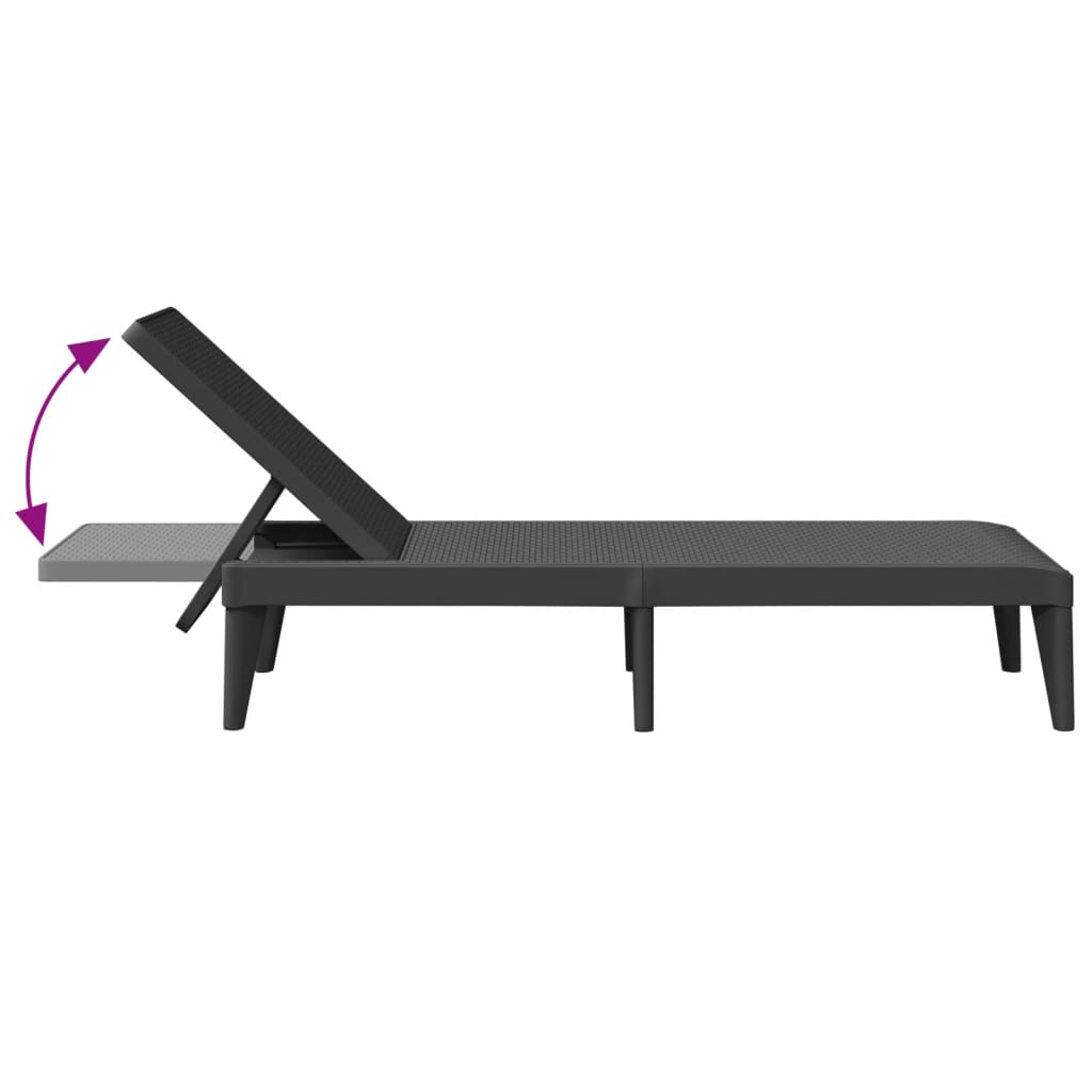 vidaXL Sun Lounger 186x60x29 cm Polypropylene White