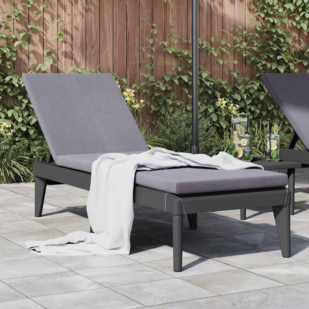vidaXL Sun Lounger 186x60x29 cm polypropylene white