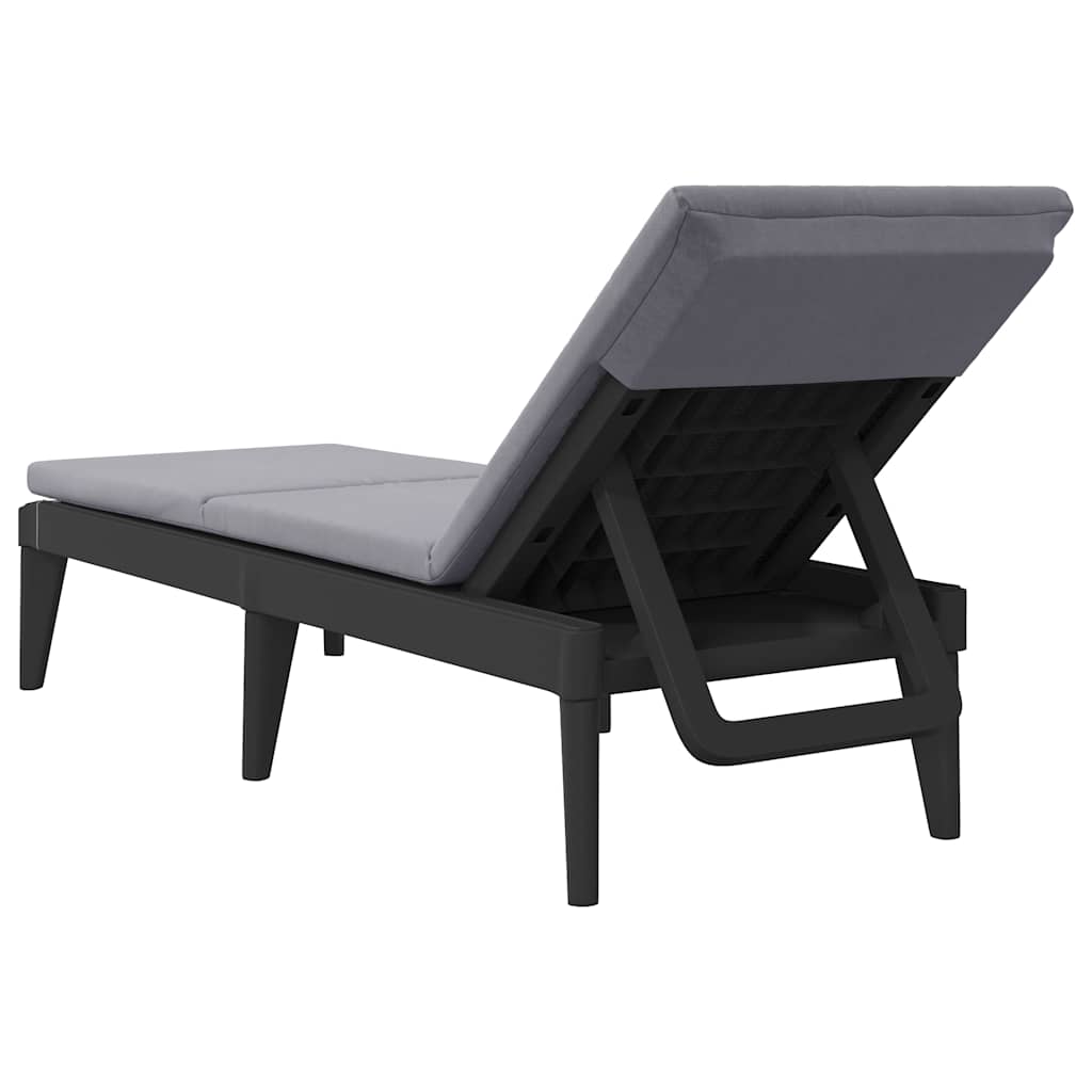 vidaXL Sun Lounger 186x60x29 cm polypropylene white