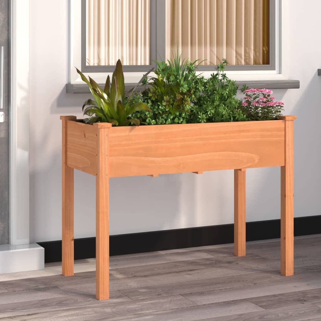vidaXL Plantenbak op wieltjes 71x37x80 cm massief vurenhout