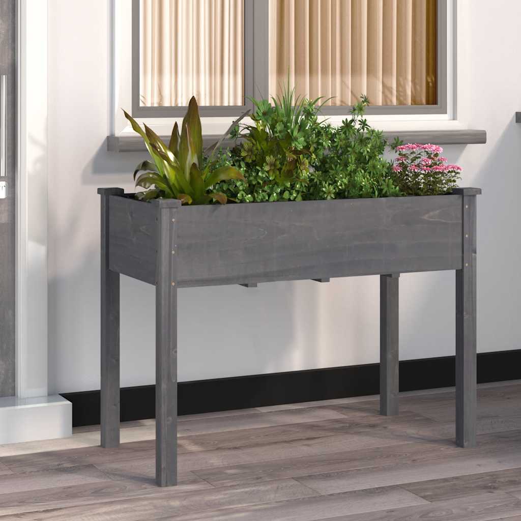 vidaXL Plantenbak op wieltjes 71x37x80 cm massief vurenhout