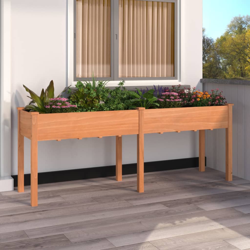vidaXL Plantenbak op wieltjes 71x37x80 cm massief vurenhout
