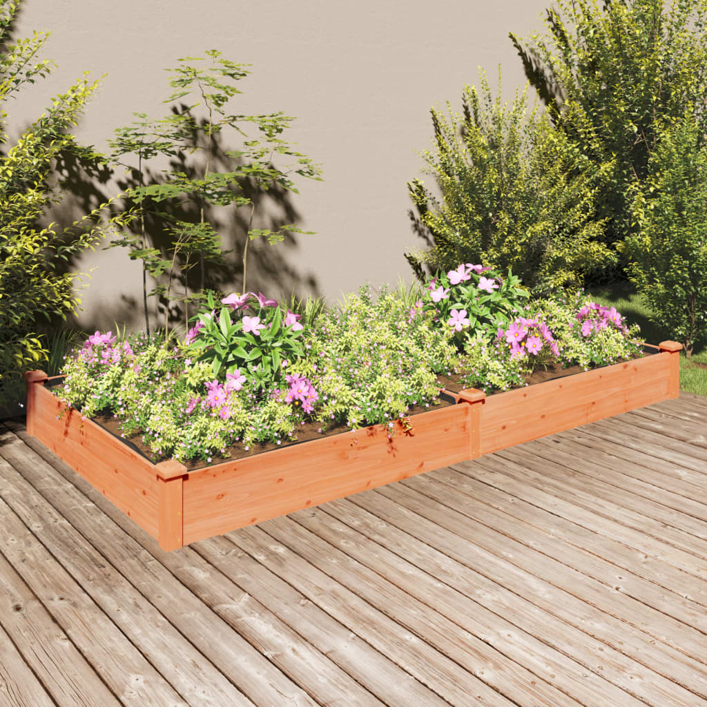 vidaXL Plantenbak verhoogd met voering 120x45x25 cm massief vurenhout