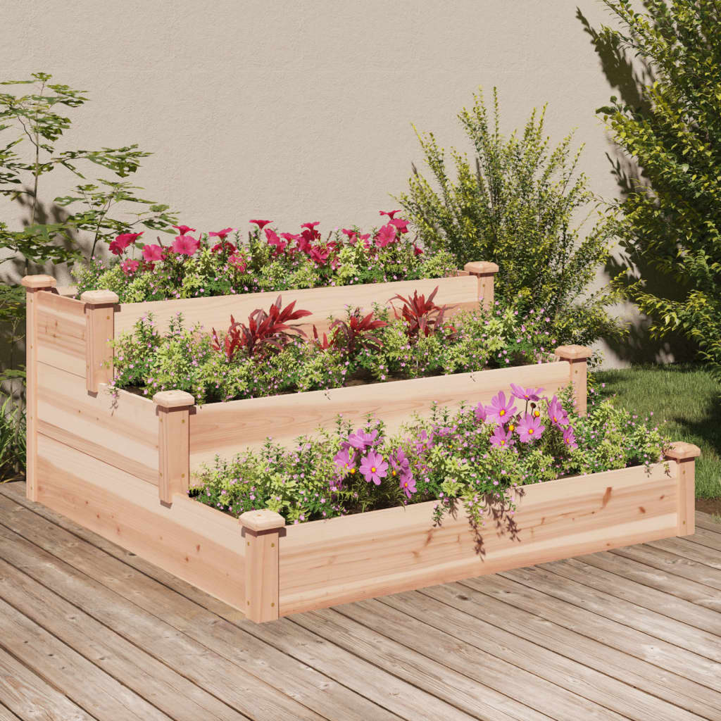 vidaXL Raised Planter with Liner 120x120x56 cm Solid Pinewood