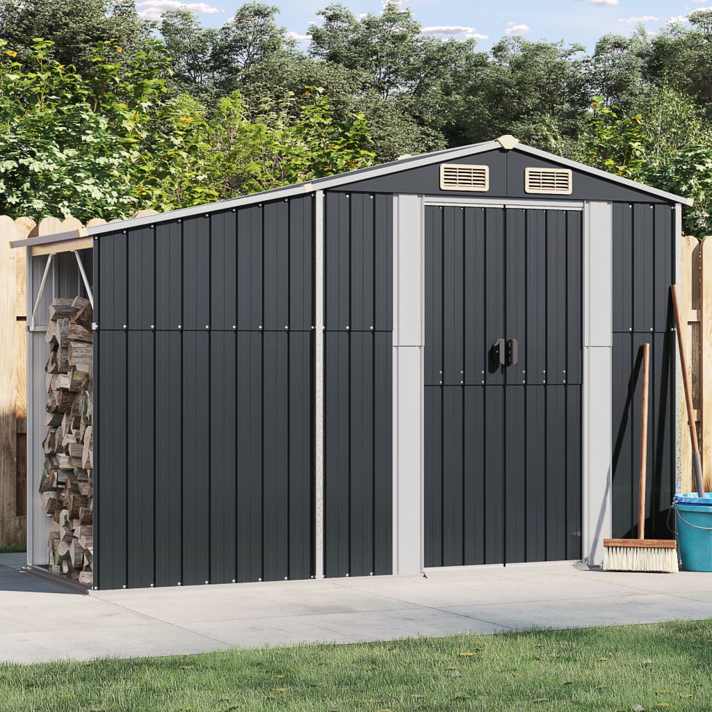 vidaXL Tuinschuur 277x192,5x179 cm gegalvaniseerd staal groen